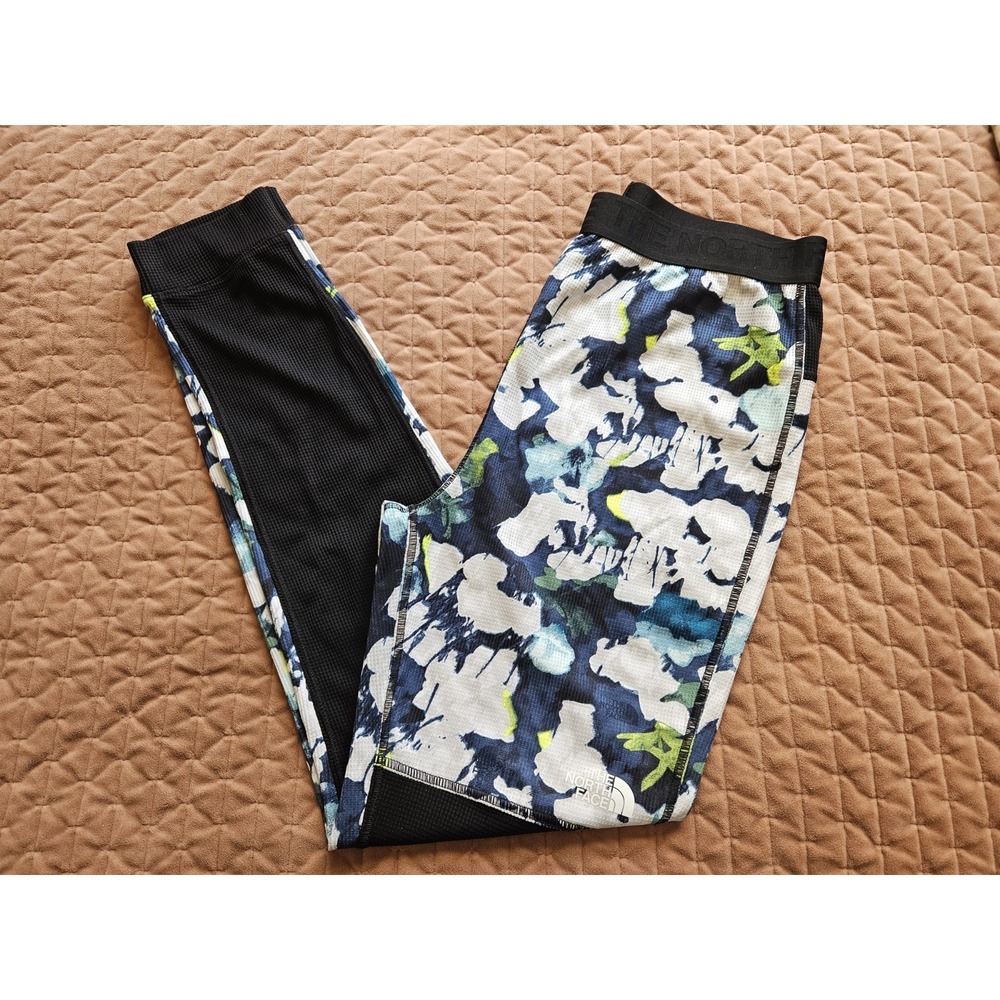 The North Face Flashdry Girl's Floral Stretch Waffle Knit Thermal Leggings, XXL